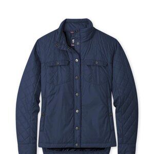 Stio Womens Skycrest Shirt Jacket Snap Quilted - Large Dark Blue